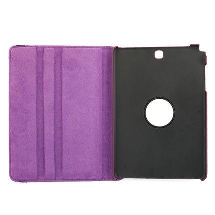Litchi Texture 360 Degree Rotating Leather Protective Case with Holder for Galaxy Tab A 9.7 / P550 / T550(Purple)-garmade.com
