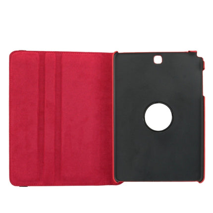 Litchi Texture 360 Degree Rotating Leather Protective Case with Holder for Galaxy Tab A 9.7 / P550 / T550(Red)-garmade.com