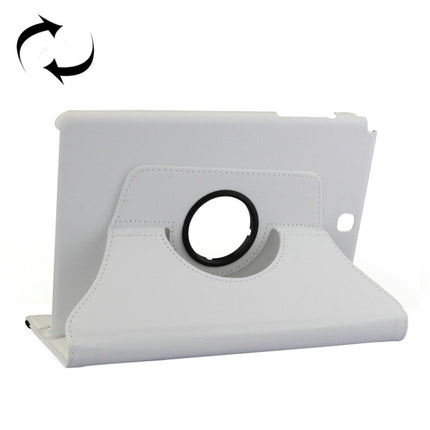 Litchi Texture 360 Degree Rotating Leather Protective Case with Holder for Galaxy Tab A 9.7 / P550 / T550(White)-garmade.com