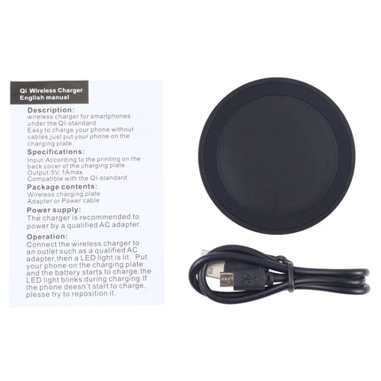 Universal QI Standard Round Wireless Charging Pad(Black)-garmade.com