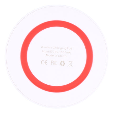 Universal QI Standard Round Wireless Charging Pad (White + Red)-garmade.com