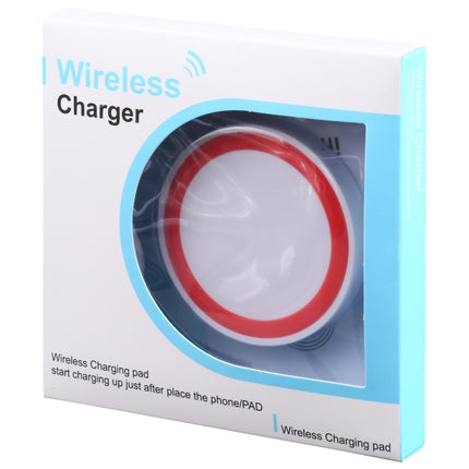 Universal QI Standard Round Wireless Charging Pad (White + Red)-garmade.com