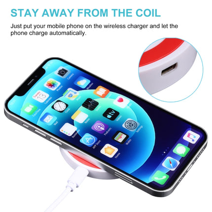 Universal QI Standard Round Wireless Charging Pad (White + Red)-garmade.com