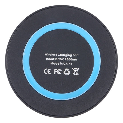 Universal QI Standard Round Wireless Charging Pad (Black + Blue)-garmade.com
