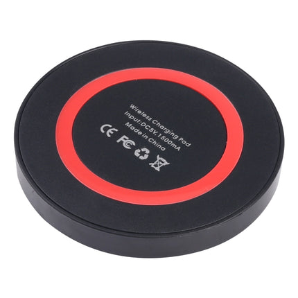 Universal QI Standard Round Wireless Charging Pad (Black + Red)-garmade.com