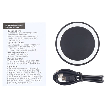 5W Universal QI Standard Round Wireless Charging Pad (Black + White)-garmade.com