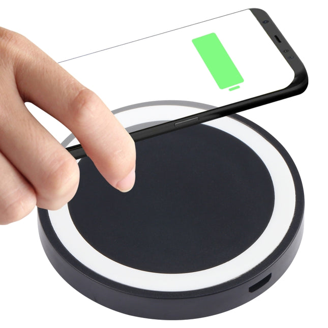 5W Universal QI Standard Round Wireless Charging Pad (Black + White)-garmade.com
