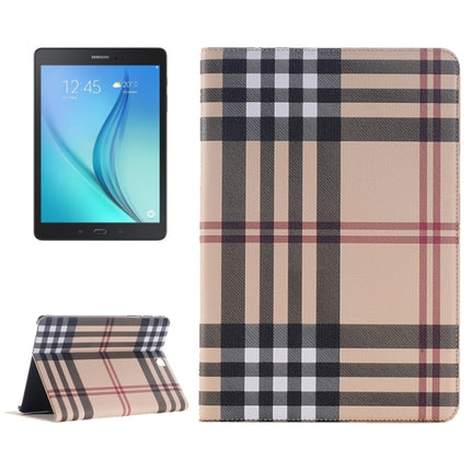 Plaid Pattern Leather Case with Holder & Card slots & Wallet for Galaxy Tab A 9.7 4G LTE / T555-garmade.com