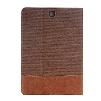 Cross Texture Leather Case with Holder & Card slots & Wallet for Galaxy Tab A 9.7 4G LTE / T555(Coffee)-garmade.com