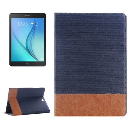 Cross Texture Leather Case with Holder & Card slots & Wallet for Galaxy Tab A 9.7 4G LTE / T555(Dark Blue)-garmade.com