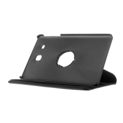 Litchi Texture 360 Degree Rotation Leather Case with Multi-functional Holder for Galaxy Tab E 9.6(Black)-garmade.com