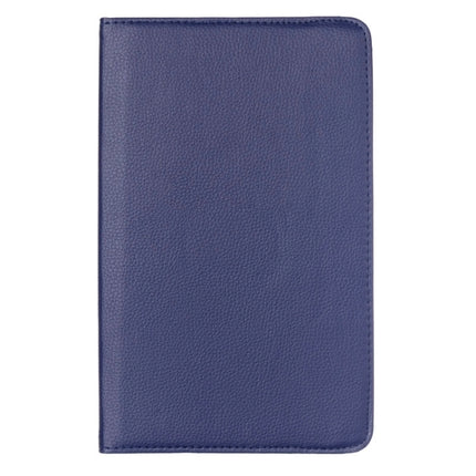 Litchi Texture 360 Degree Rotation Leather Case with Multi-functional Holder for Galaxy Tab E 9.6(Dark Blue)-garmade.com