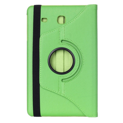 Litchi Texture 360 Degree Rotation Leather Case with Multi-functional Holder for Galaxy Tab E 9.6(Green)-garmade.com