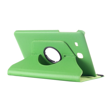 Litchi Texture 360 Degree Rotation Leather Case with Multi-functional Holder for Galaxy Tab E 9.6(Green)-garmade.com