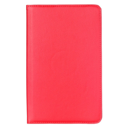 Litchi Texture 360 Degree Rotation Leather Case with Multi-functional Holder for Galaxy Tab E 9.6(Red)-garmade.com
