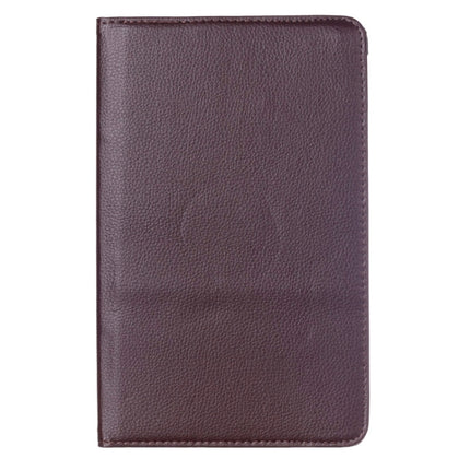 Litchi Texture 360 Degree Rotation Leather Case with Multi-functional Holder for Galaxy Tab E 9.6(Brown)-garmade.com