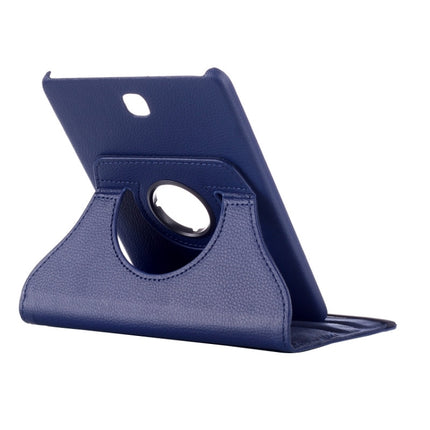 Litchi Texture 360 Degree Rotation Leather Case with multi-functional Holder for Galaxy Tab S2 8.0(Dark Blue)-garmade.com