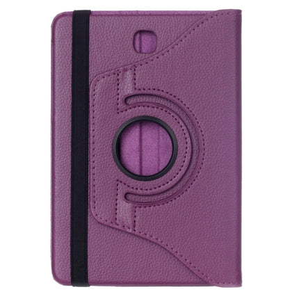 Litchi Texture 360 Degree Rotation Leather Case with multi-functional Holder for Galaxy Tab S2 8.0(Purple)-garmade.com