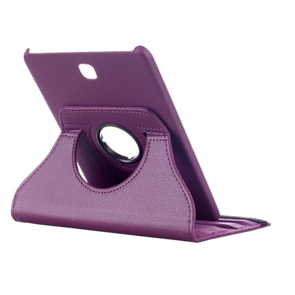 Litchi Texture 360 Degree Rotation Leather Case with multi-functional Holder for Galaxy Tab S2 8.0(Purple)-garmade.com