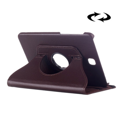 Litchi Texture 360 Degree Rotation Leather Case with multi-functional Holder for Galaxy Tab S2 8.0(Brown)-garmade.com