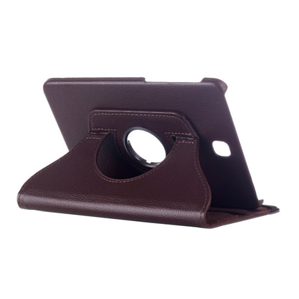 Litchi Texture 360 Degree Rotation Leather Case with multi-functional Holder for Galaxy Tab S2 8.0(Brown)-garmade.com