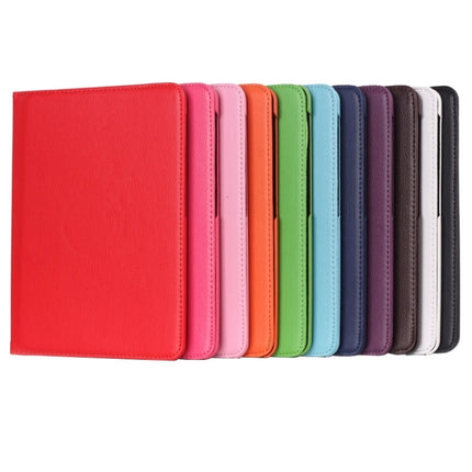 Litchi Texture 360 Degree Rotation Leather Case with multi-functional Holder for Galaxy Tab S2 9.7(Dark Blue)-garmade.com