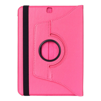 Litchi Texture 360 Degree Rotation Leather Case with multi-functional Holder for Galaxy Tab S2 9.7(Magenta)-garmade.com