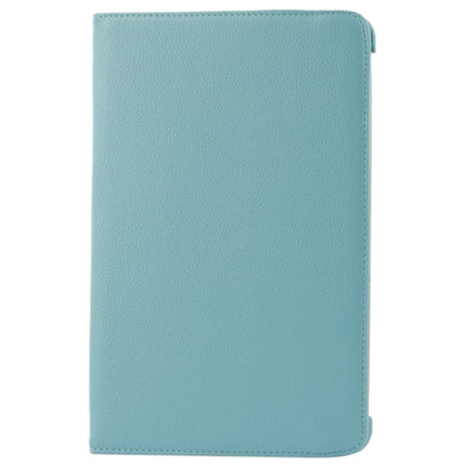 360 Degree Rotatable Litchi Texture Leather Case with Holder for Galaxy Tab 2 (10.1) / P5100(Blue)-garmade.com