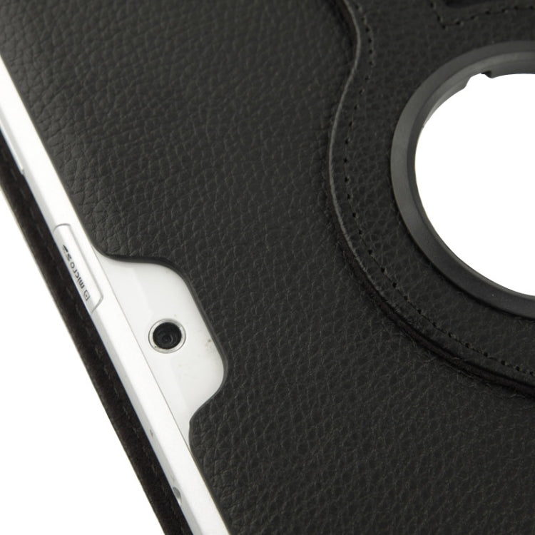360 Degree Rotatable Litchi Texture Leather Case with Holder for Galaxy Tab 2 (10.1) / P5100(Black)-garmade.com