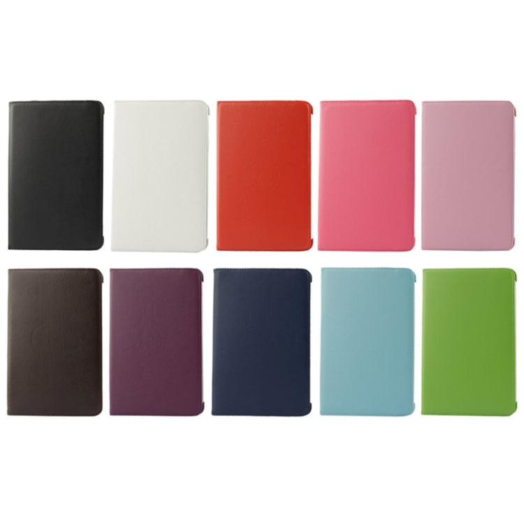 360 Degree Rotatable Litchi Texture Leather Case with Holder for Galaxy Tab 2 (10.1) / P5100(Black)-garmade.com