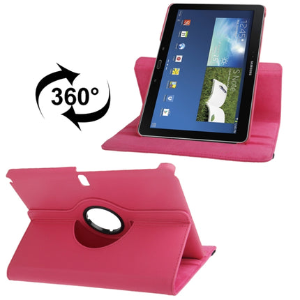 360 Degree Rotatable Litchi Texture Leather Case with 2-angle Viewing Holder for Galaxy Note 10.1 (2014 Edition) / P600, Magenta(Magenta)-garmade.com