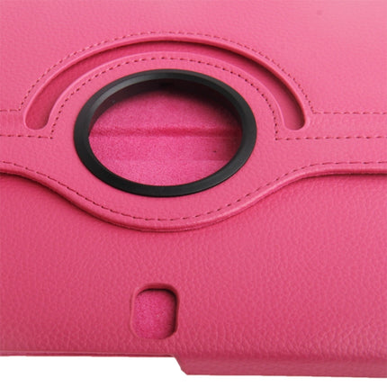 360 Degree Rotatable Litchi Texture Leather Case with 2-angle Viewing Holder for Galaxy Note 10.1 (2014 Edition) / P600, Magenta(Magenta)-garmade.com