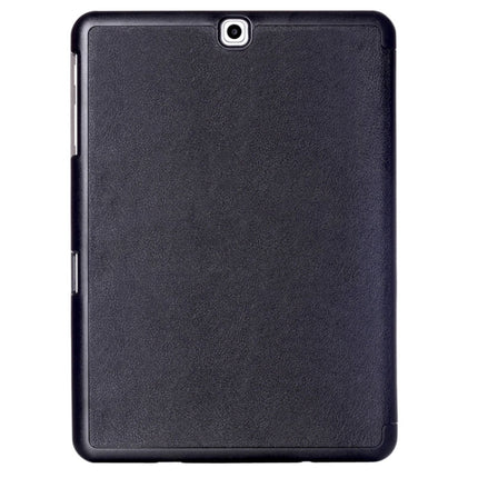 Custer Texture Horizontal Flip Leather Case with 3-folding Holder for Galaxy Tab S2 9.7 / T815(Black)-garmade.com
