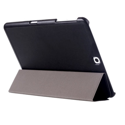 Custer Texture Horizontal Flip Leather Case with 3-folding Holder for Galaxy Tab S2 9.7 / T815(Black)-garmade.com