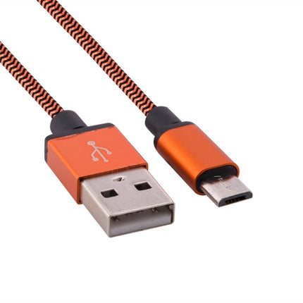 1m Woven Style Micro USB to USB 2.0 Data / Charger Cable, For Samsung, HTC, Sony, Lenovo, Huawei, and other Smartphones(Orange)-garmade.com