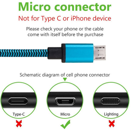 1m Woven Style Micro USB to USB 2.0 Data / Charger Cable, For Samsung, HTC, Sony, Lenovo, Huawei, and other Smartphones(Green)-garmade.com