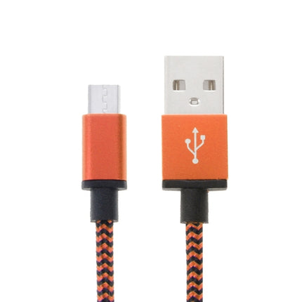 2m Woven Style Micro USB to USB 2.0 Data / Charger Cable(Orange)-garmade.com