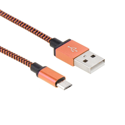 2m Woven Style Micro USB to USB 2.0 Data / Charger Cable(Orange)-garmade.com