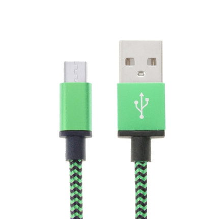 2m Woven Style Micro USB to USB 2.0 Data / Charger Cable(Green)-garmade.com