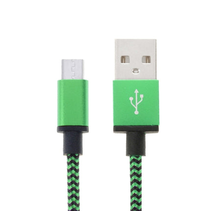 2m Woven Style Micro USB to USB 2.0 Data / Charger Cable(Green)-garmade.com