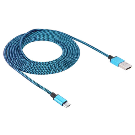 2m Woven Style Micro USB to USB 2.0 Data / Charger Cable(Blue)-garmade.com