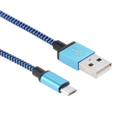 2m Woven Style Micro USB to USB 2.0 Data / Charger Cable(Blue)-garmade.com