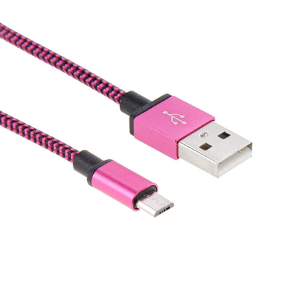 2m Woven Style Micro USB to USB 2.0 Data / Charger Cable(Magenta)-garmade.com