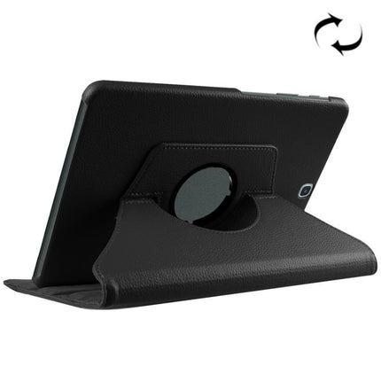 Litchi Texture Horizontal Flip Solid Color Leather Case with 360 Degrees Rotation Holder for Galaxy Tab S2 9.7 / T815(Black)-garmade.com