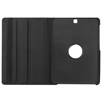 Litchi Texture Horizontal Flip Solid Color Leather Case with 360 Degrees Rotation Holder for Galaxy Tab S2 9.7 / T815(Black)-garmade.com