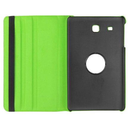Litchi Texture Horizontal Flip Solid Color Leather Case with 360 Degrees Rotation Holder for Galaxy Tab E 9.6 / T560 / T561(Green)-garmade.com