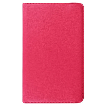 Litchi Texture Horizontal Flip Solid Color Leather Case with 360 Degrees Rotation Holder for Galaxy Tab E 9.6 / T560 / T561(Magenta)-garmade.com