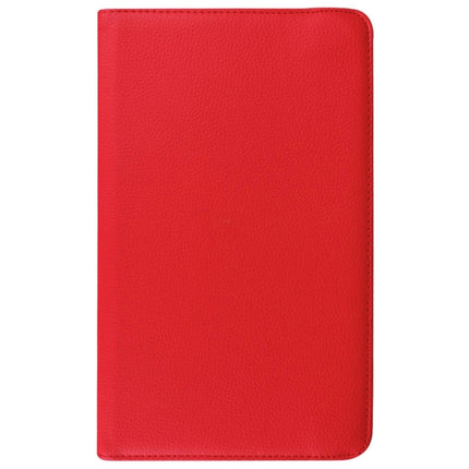 Litchi Texture Horizontal Flip Solid Color Leather Case with 360 Degrees Rotation Holder for Galaxy Tab E 9.6 / T560 / T561(Red)-garmade.com