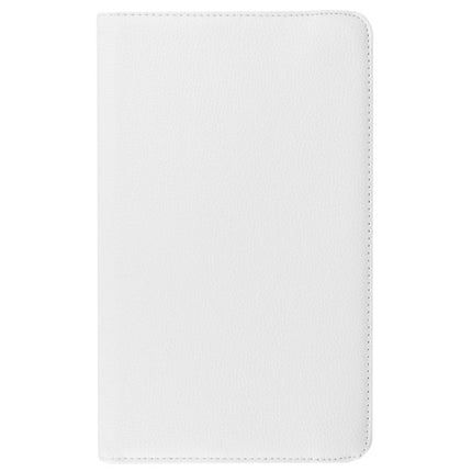 Litchi Texture Horizontal Flip Solid Color Leather Case with 360 Degrees Rotation Holder for Galaxy Tab E 9.6 / T560 / T561(White)-garmade.com