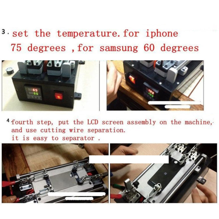 Touch Panel LCD Separator Glue Disassemble Machine for iPhone / Samsung / HTC / Sony etc. Support LCD Panel Size: 20 cm x 11 cm (AC 110 - 220V)-garmade.com
